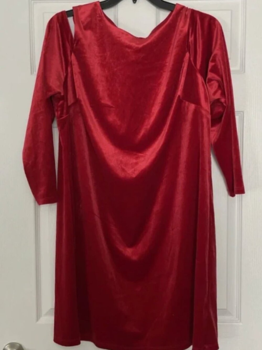 Modern Romantic Velvet Party Dress Red 2XL soft goth